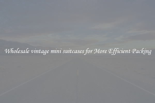 Wholesale vintage mini suitcases for More Efficient Packing