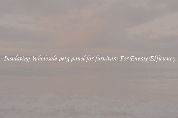 Insulating Wholesale petg panel for furniture For Energy Efficiency