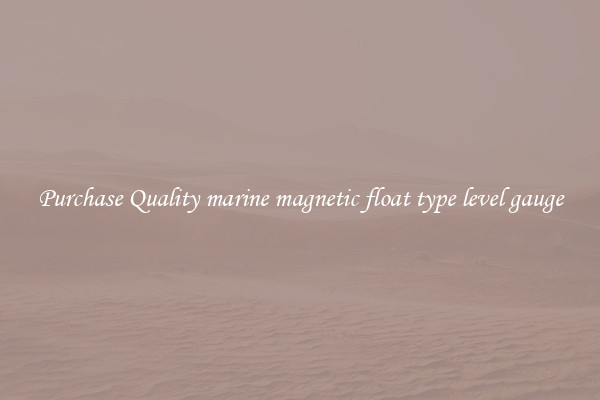 Purchase Quality marine magnetic float type level gauge