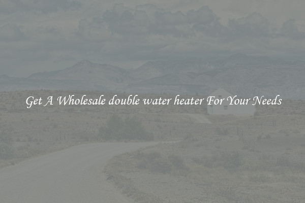 Get A Wholesale double water heater For Your Needs