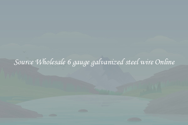 Source Wholesale 6 gauge galvanized steel wire Online