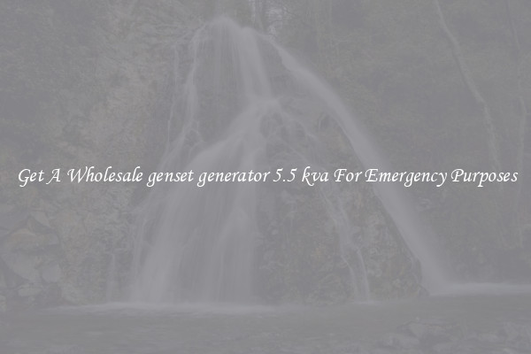 Get A Wholesale genset generator 5.5 kva For Emergency Purposes