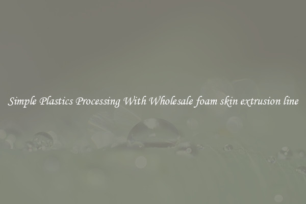 Simple Plastics Processing With Wholesale foam skin extrusion line