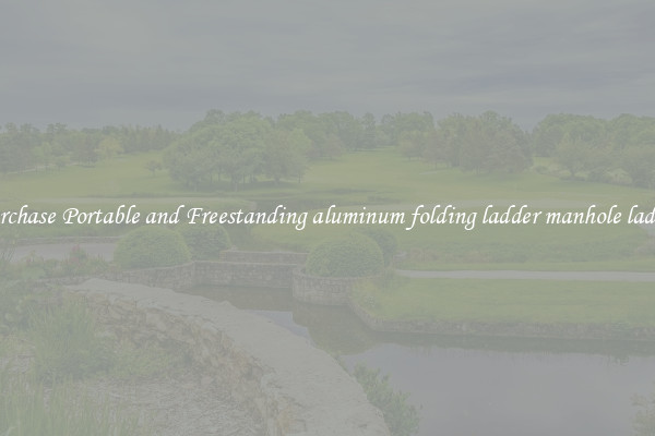 Purchase Portable and Freestanding aluminum folding ladder manhole ladder